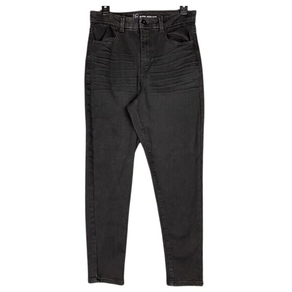 No Boundaries Womens 11 Super High Rise Skinny Jeans Black‎ Stretch Modern